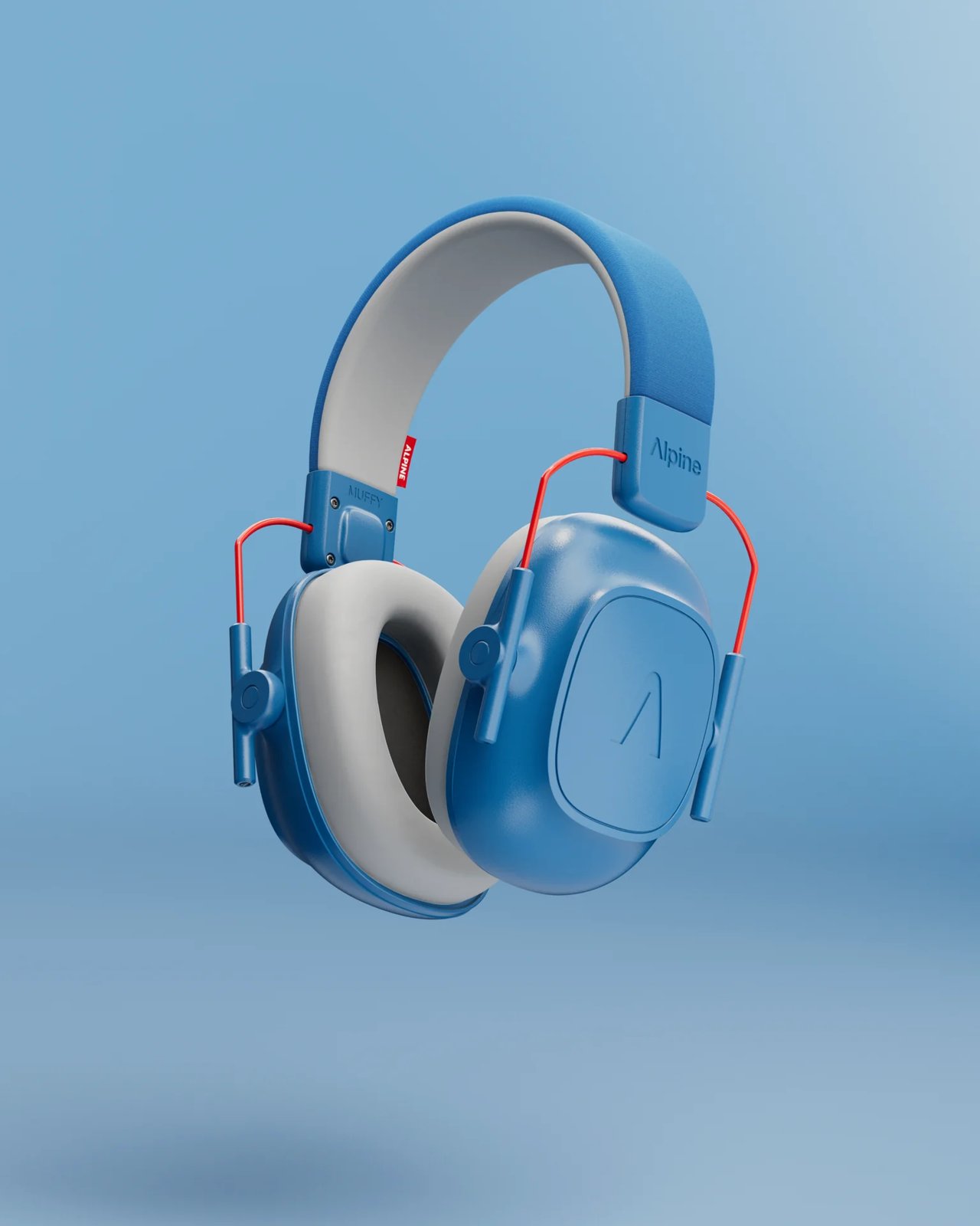 Muffy Kids earmuffs product render in blue
